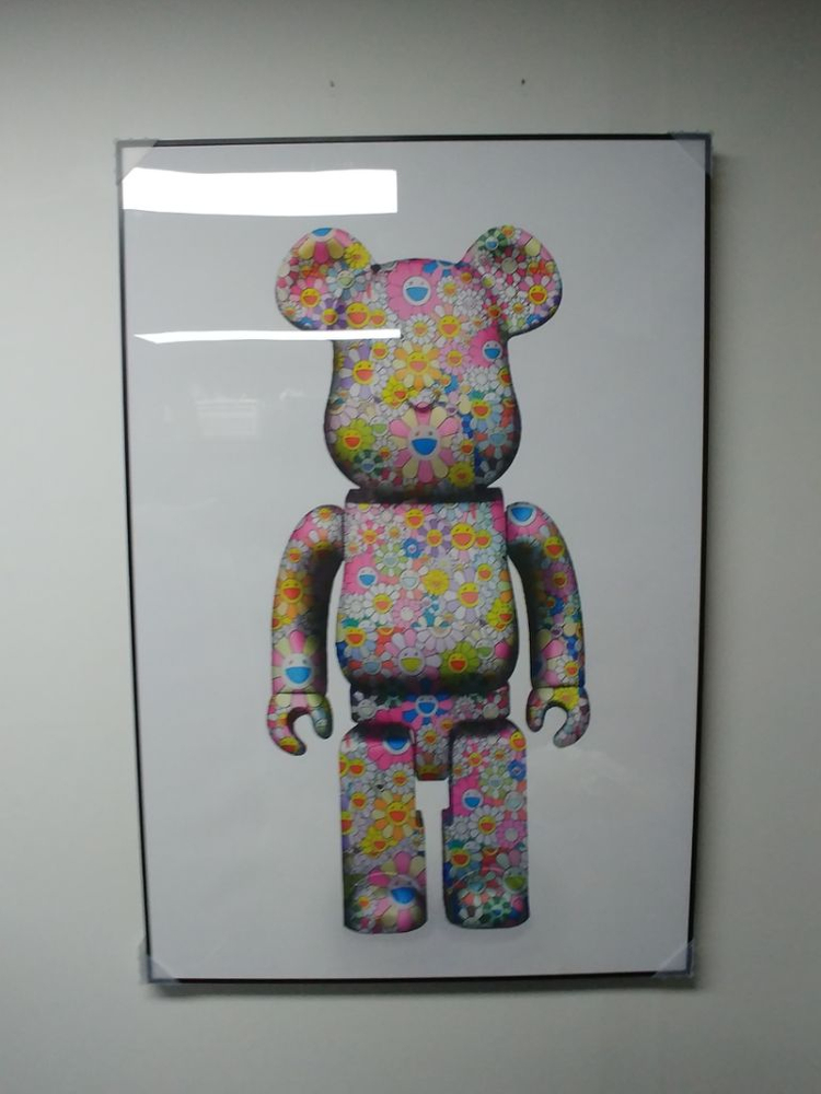 카이카이키키 베어브릭 대형 꽃 곰 팝아트 그림 액자 이미지