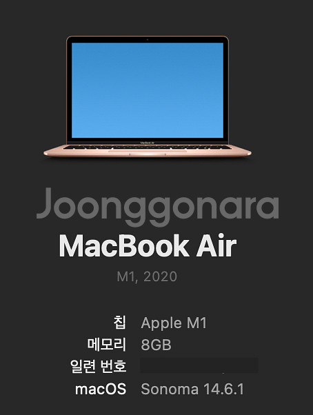 맥북에어 M1 기본형(골드)--3