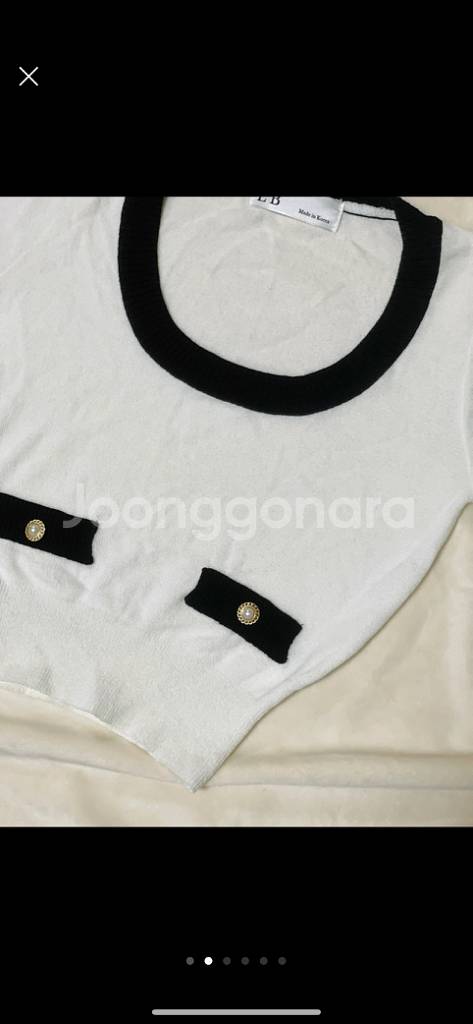 [새제품]수입의류 배색 반팔 니트 (size : 44)--1