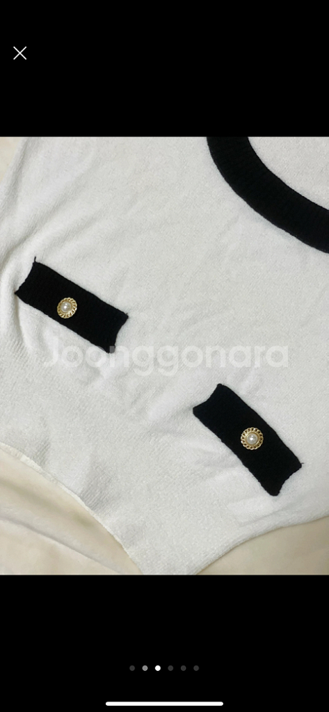 [새제품]수입의류 배색 반팔 니트 (size : 44)--2