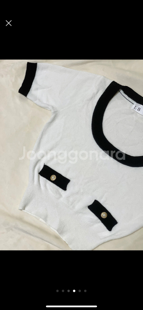 [새제품]수입의류 배색 반팔 니트 (size : 44)--3