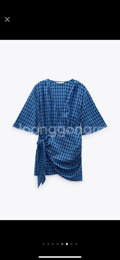 [중고]ZARA 체크 랩 미니원피스(size : xs)--4