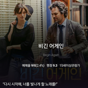 메가박스 롯데시네마 CGV 영화 예매 비긴 어게인