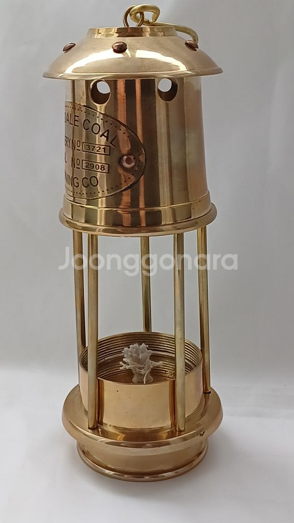 놋쇠 황동 광부램프 유리 없음--0