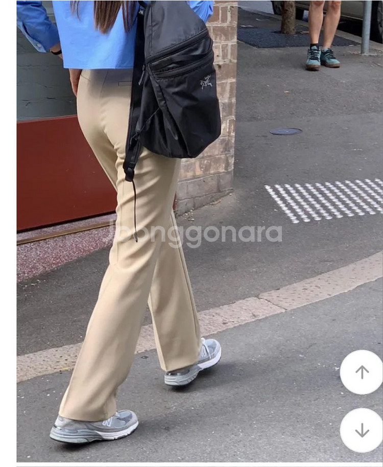 원로그 부츠컷 슬랙스 베이지,스카이블루 롱기장XS--2