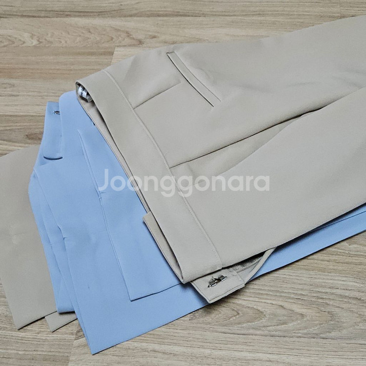 원로그 부츠컷 슬랙스 베이지,스카이블루 롱기장XS--7