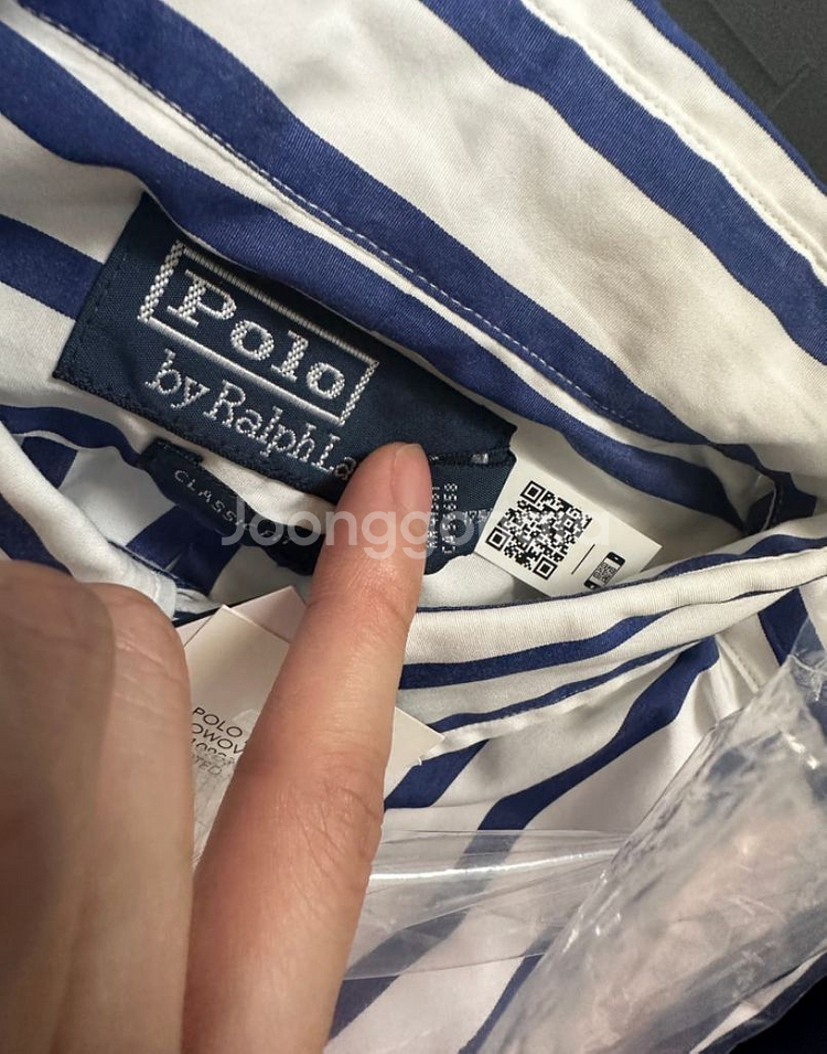 새상품, M) 폴로 클래식핏 스트라이프 포플린 워크셔--3