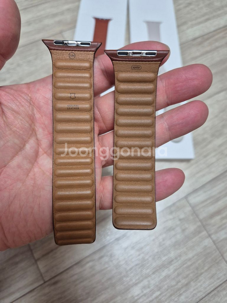 애플워치 정품 가죽링크 엄버 s/m 45mm판매합니다~--1