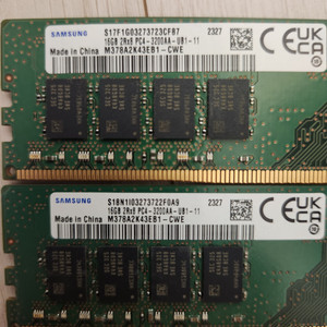 삼성 16기가 램 DDR4 -3200 PC4-2(2개)