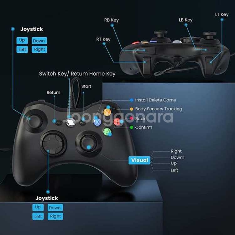 조이 패드 Xbox 360 유선컨트롤러pc,모바일가능--2