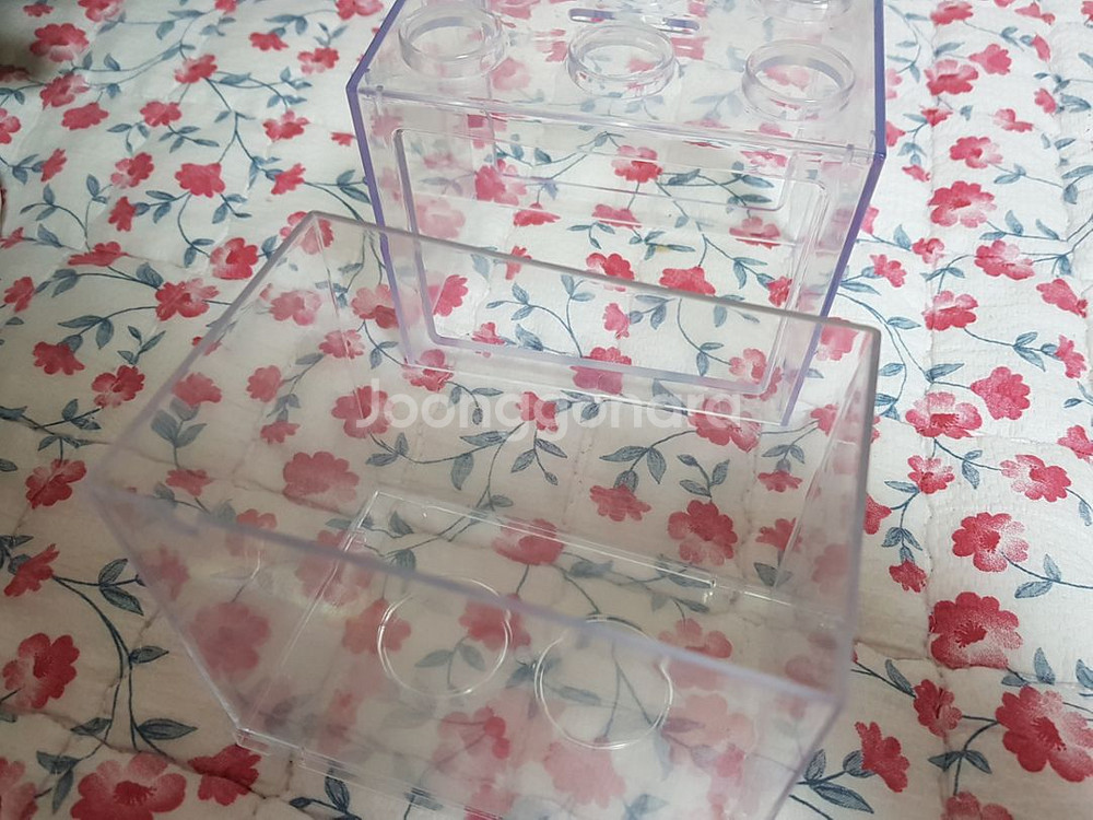 미니 LED 블럭 투명 어항 인테리어 소품 저금통--1