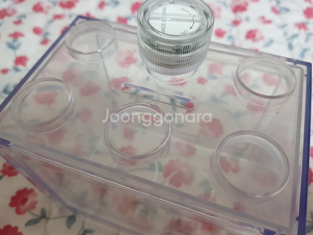 미니 LED 블럭 투명 어항 인테리어 소품 저금통--3