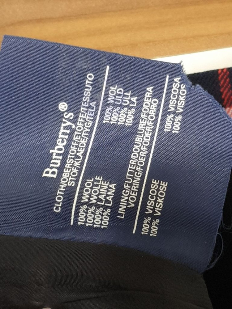 (25) 버버리 스커트 체크 네이비 모직치마 영국판 이미지