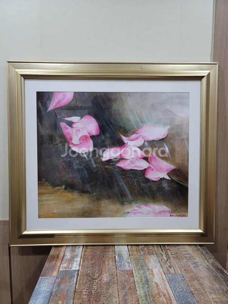 송경희작가 유화 그림 꽃잎--0