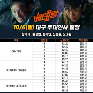 10/6 베테랑2 무대인사 2연석