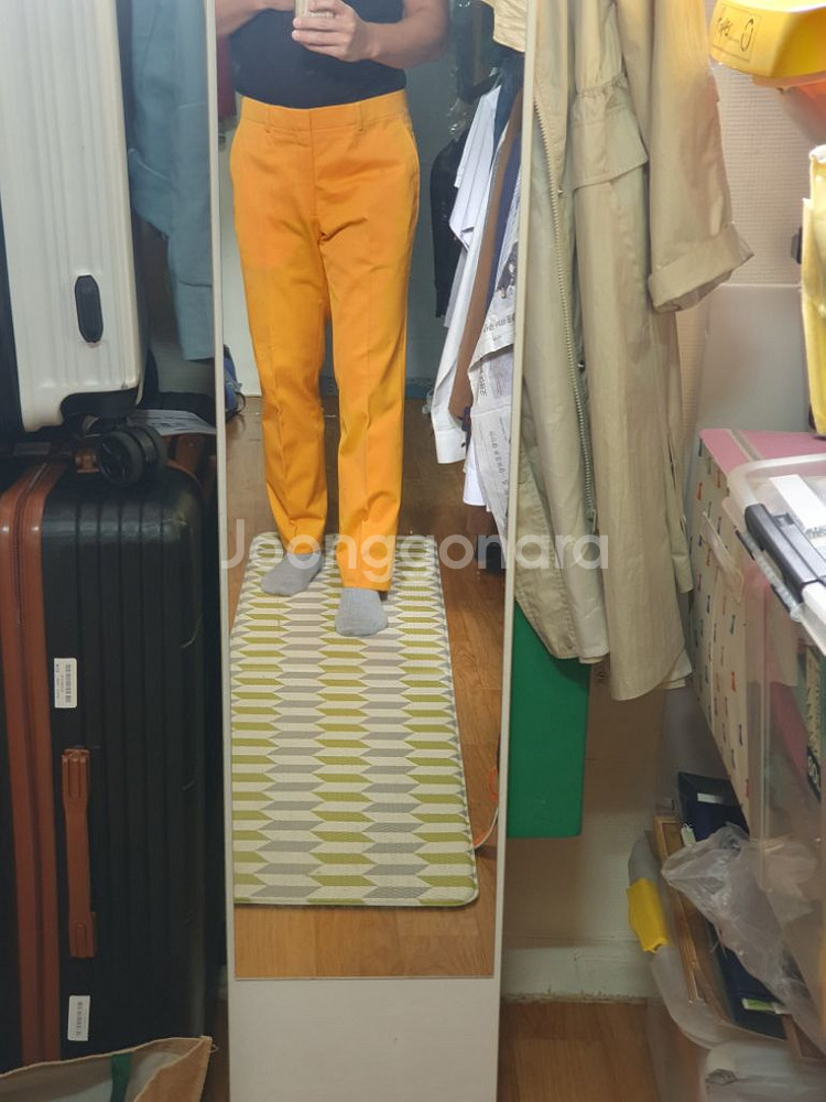 에르메스 남자바지 골프바지 허리34 노랑--1