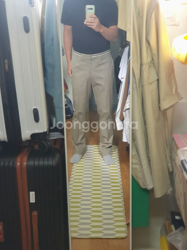 에르메스 남자바지 골프바지 허리34 베이지--1