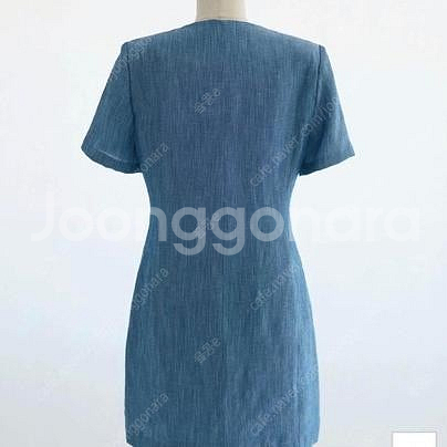 새상품) 마리마켓 데님 린넨 진주 원피스 M--4