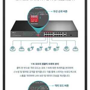 티피링크 TPlink POE 허브 16포트