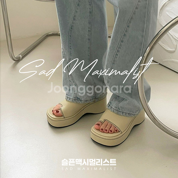 230~250 스티치 통굽 뮬 쪼리 슬리퍼 힐_0117--8