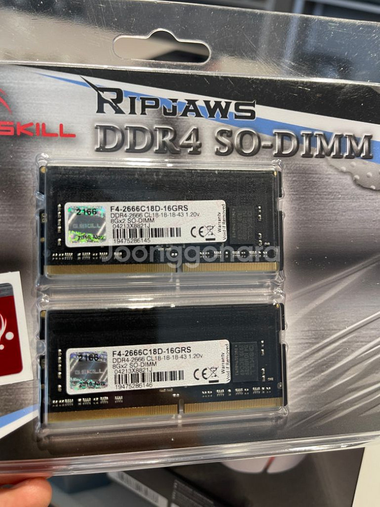 지스킬 ddr4 so-dimm f4-2666c 미개봉--1