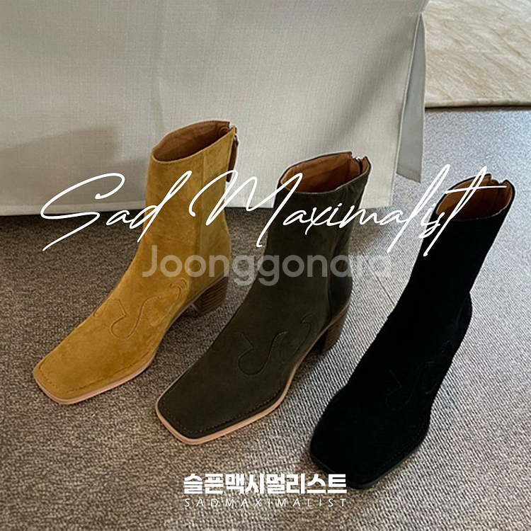 225~250 스웨이드 앵클부츠 미들힐 3컬러_0149--1