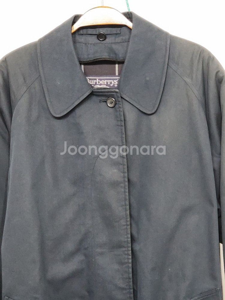 (XL) 버버리 트렌치코트 네이비 싱글 롱코트 벨트--1