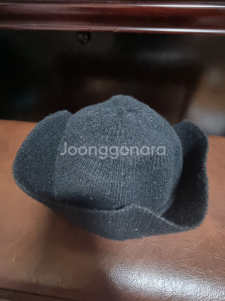 유아동 울 뜨개 챙모자 블랙--0