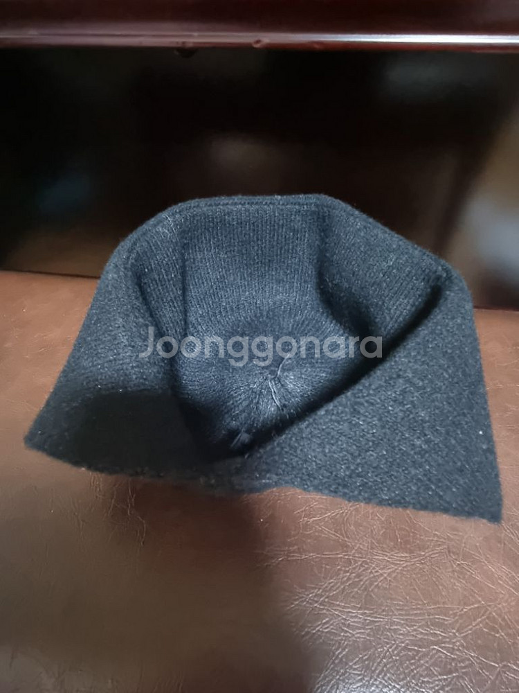 유아동 울 뜨개 챙모자 블랙--2