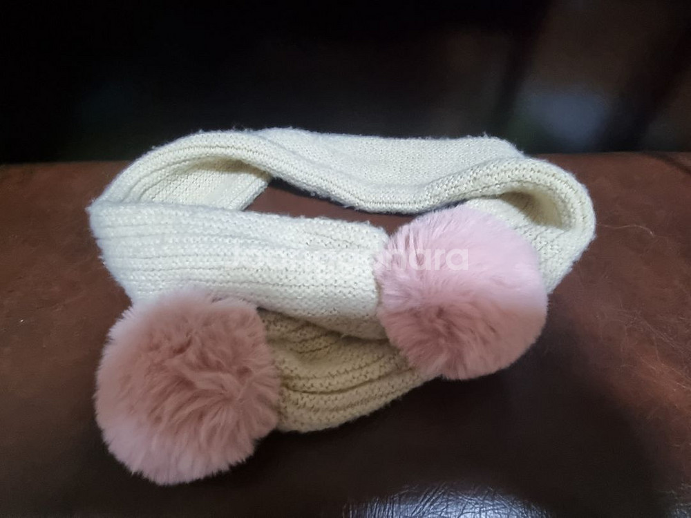 유아동 뜨개 목도리 베이지, 토끼 털장갑 전부--0