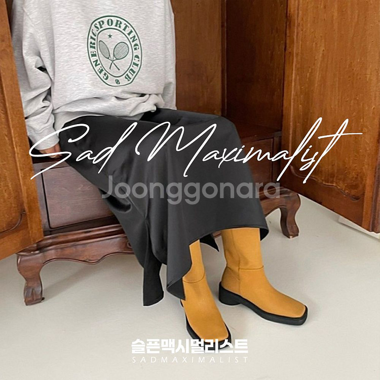 230~250 고퀄리티 통굽 웨스턴 부츠 노랑_0152--5