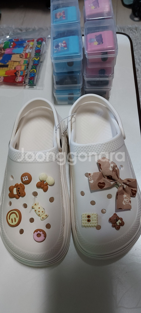 새상품)발편한~예쁜 키높이 아쿠아슬리퍼 쿠키리본 샌들--3