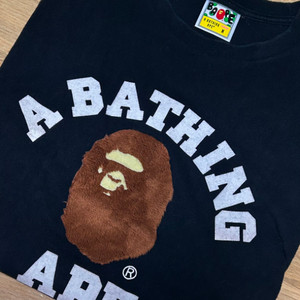 bape 베이프 컬리지 보아털 반팔티