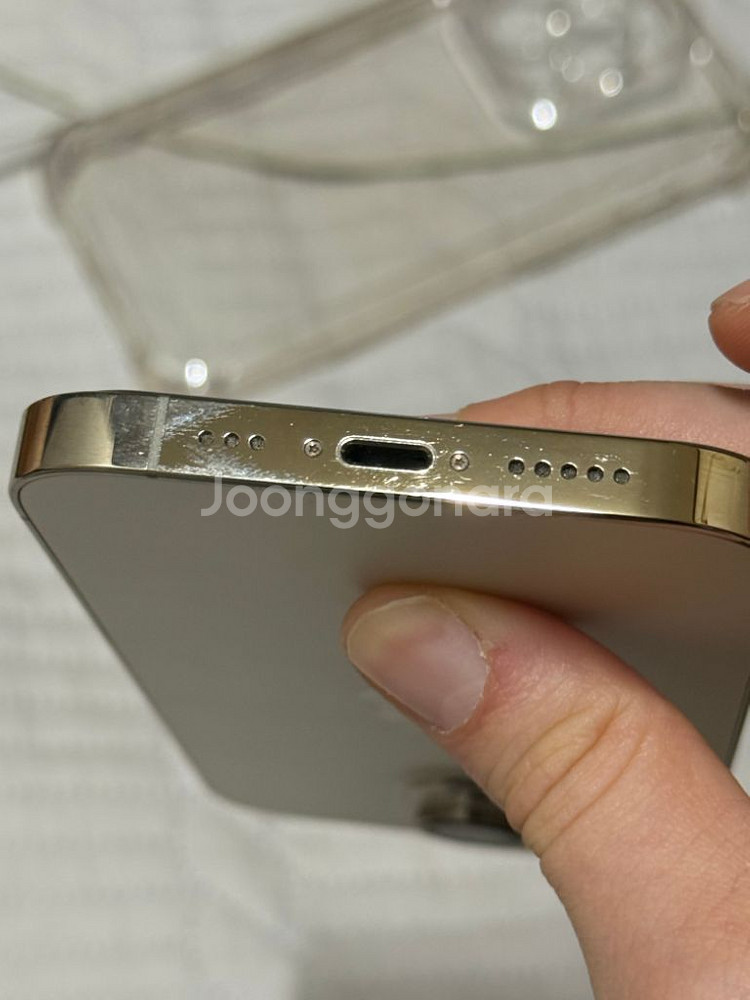 아이폰 14프로 128GB 자급제 골드 중고--3
