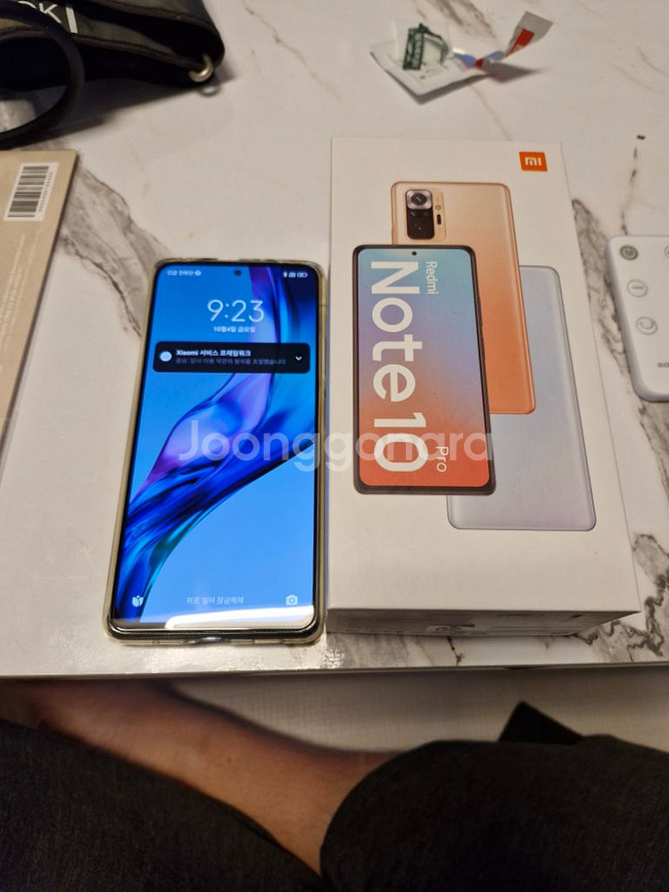 홍미 노트 10 프로 6g 128g 글래시어 블루 팜--1