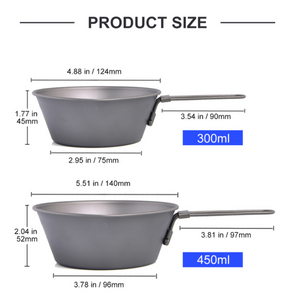 티타늄 라면 그릇 식기 조리 도구 캠핑 낚시 하이킹
