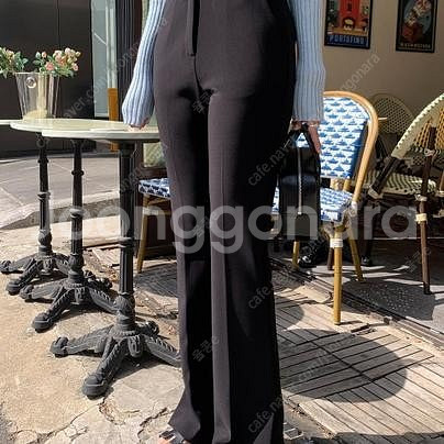 새상품) 메리엣 트임 부츠컷 슬랙스 블랙 Short L--5