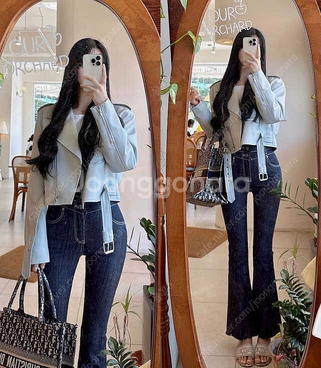 새상품) 메이윤 메이진스 투버튼 생지데님 부츠컷 XL--7