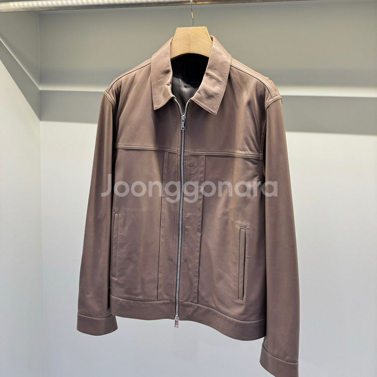띠어리 램레더 양가죽 트러커 자켓 브라운/XL--1