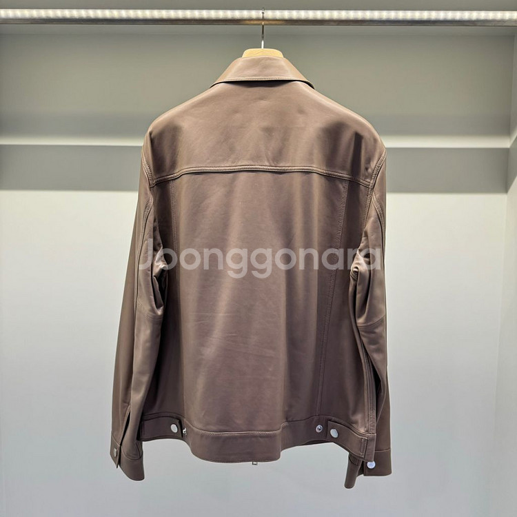 띠어리 램레더 양가죽 트러커 자켓 브라운/XL--3