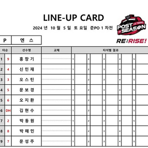 준플레이오프 2차전 1루 내야 3연석 구합니다