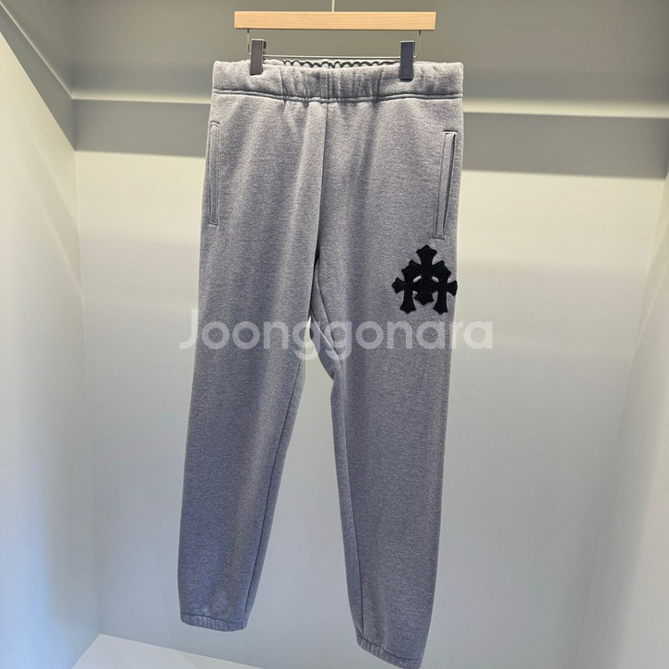 크롬하츠 레더패치 트레이닝 조거팬츠 바지 그레이/s--1