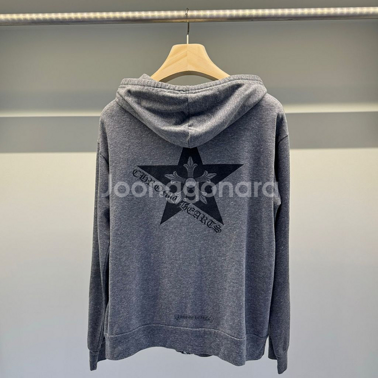 크롬하츠 스타패치 후드집업 그레이/L--3
