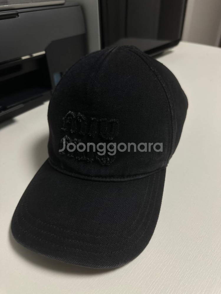 미우미우 모자 데님베이스볼캡--1