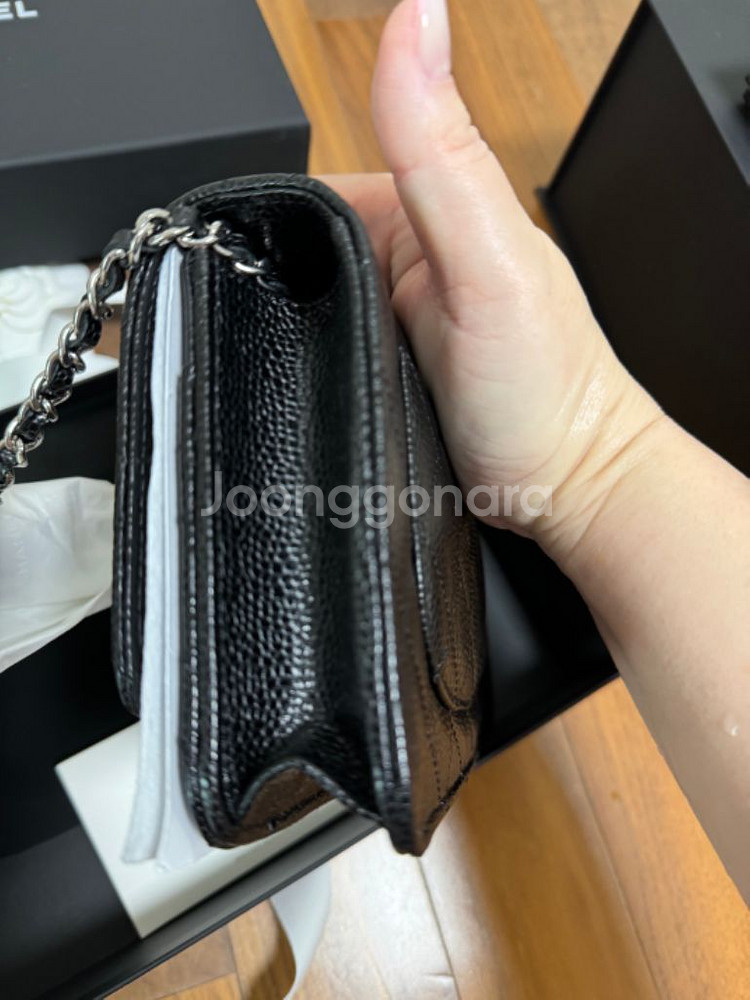 샤넬 woc 블랙 캐비어 은장 새상품--1