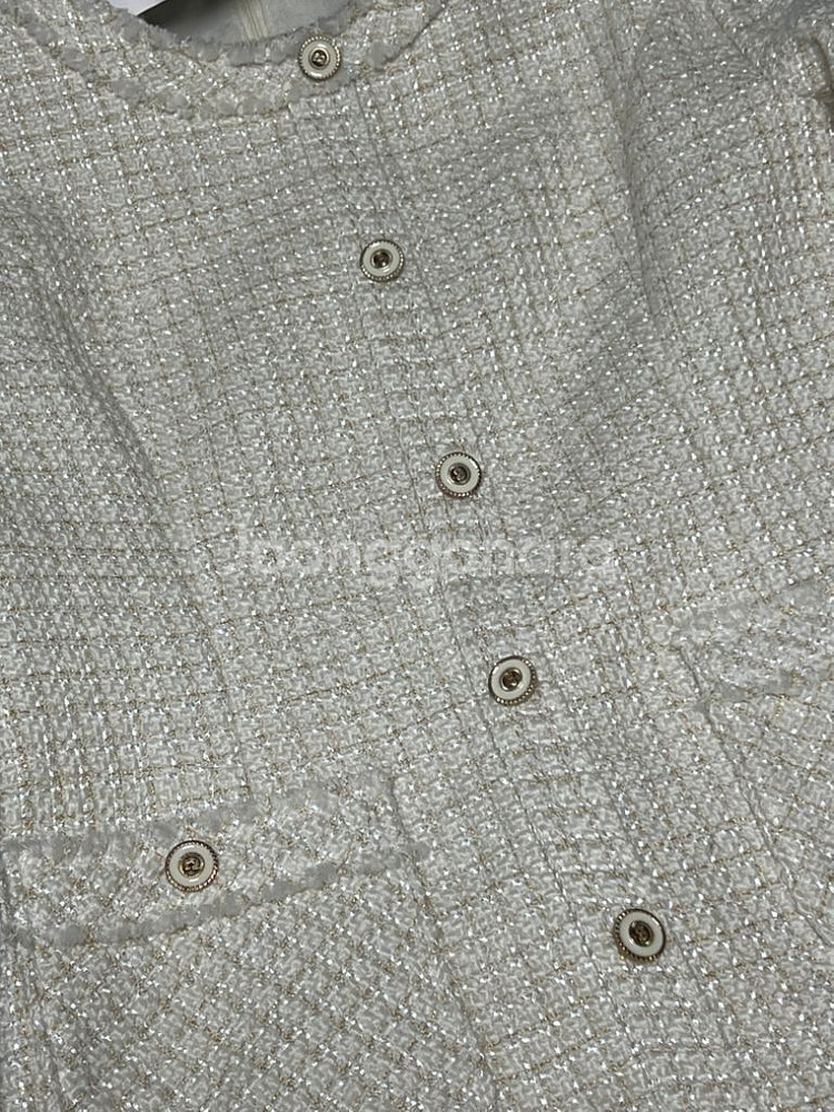 버튼 포인트 트위드 원피스 아이보리 RMOWC11R98--3