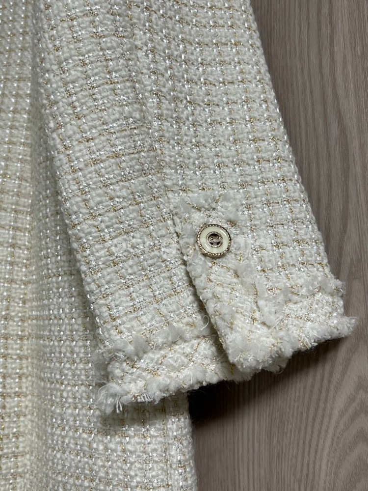 버튼 포인트 트위드 원피스 아이보리 RMOWC11R98--9