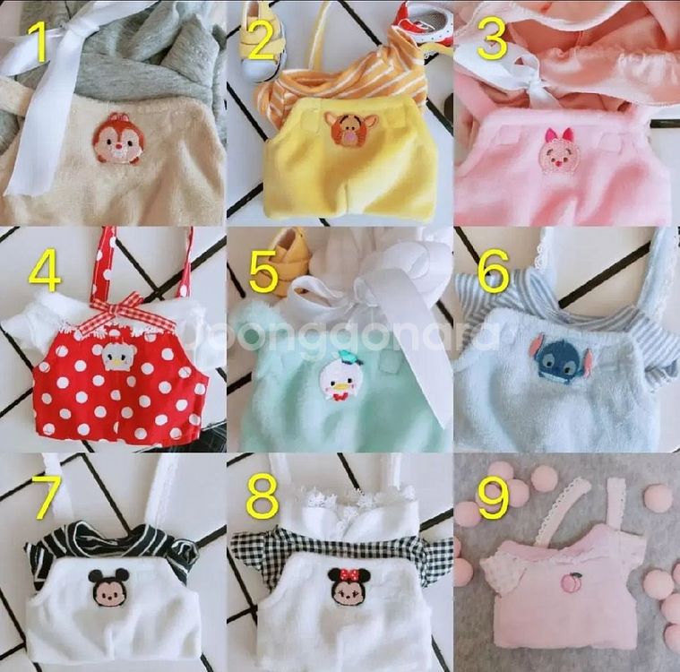 20cm용 솜인형옷 디즈니 멜빵 set, 기모노 set--1