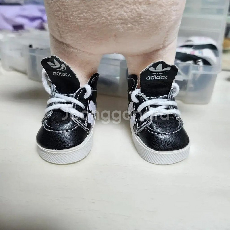 20cm/15cm 솜인형용 불꽃 아디ㄷㅅ 운동화 블랙--2
