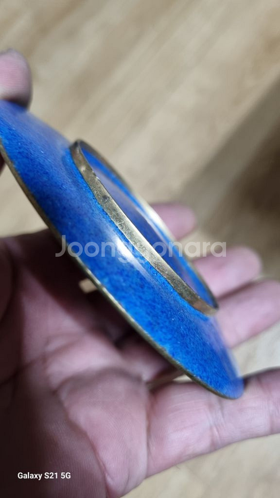 오래된중국동태법랑장식접시--4